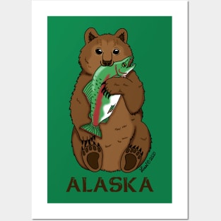 Alaska Fishing Bear Posters and Art